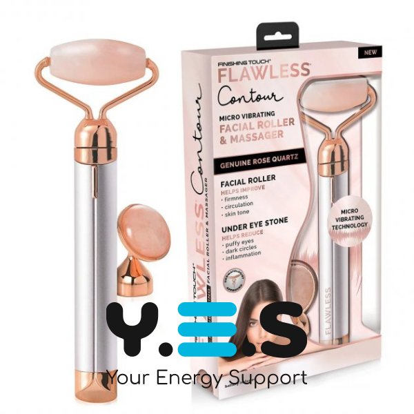 Електричний кварцовий вібромасажер-ролик для обличчя Flawless Contour з насадками
