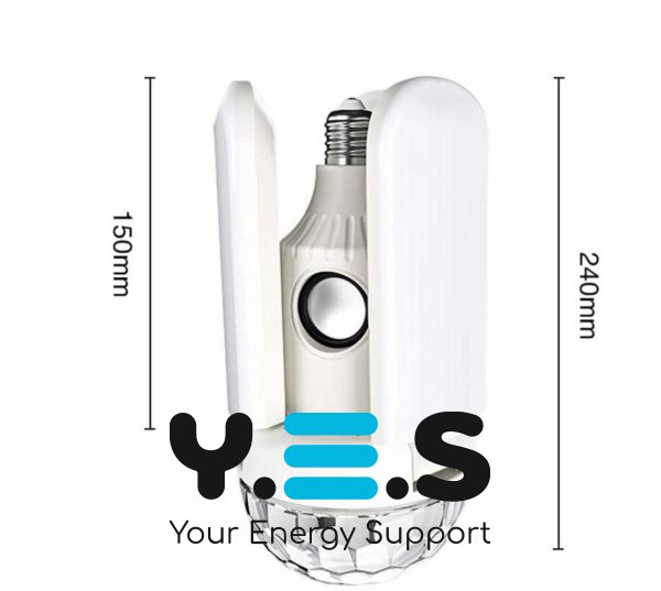 Дисколампа: музична LED у патрон з обертанням та Bluetooth-підключенням