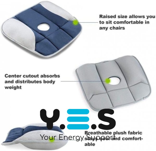 Ортопедична подушка WOW Pure Posture Memory Foam на стілець/автокрісло для розвантаження хребта