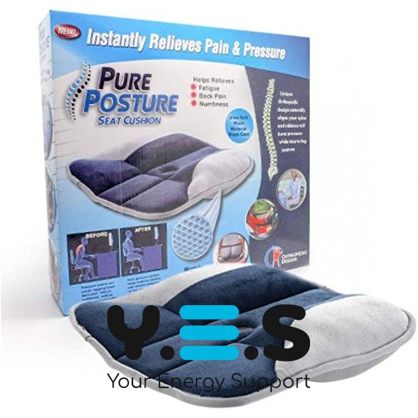 Ортопедична подушка WOW Pure Posture Memory Foam на стілець/автокрісло для розвантаження хребта