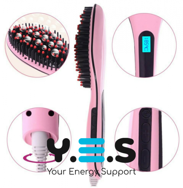 Електрощітка-випрямляч Fast Hair Straightener HQT-906 для укладки, LED-дисплей, регулятор температури