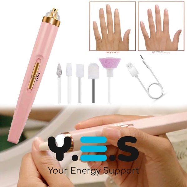 Портативний домашній фрезер для манікюру/педикюру Flawless Salon Nails, ручка + 5 насадок