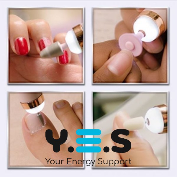 Портативний домашній фрезер для манікюру/педикюру Flawless Salon Nails, ручка + 5 насадок