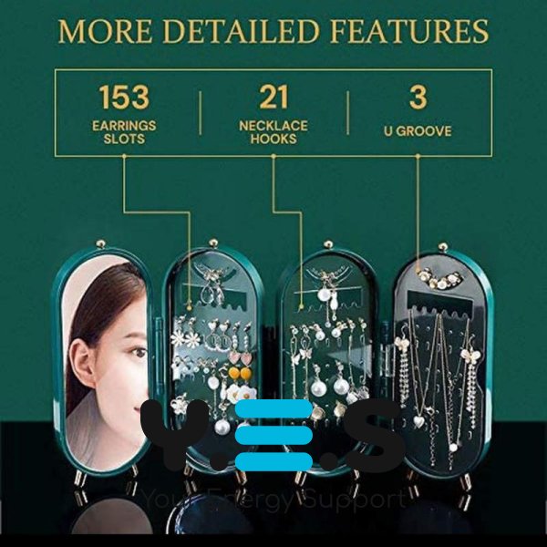 Скринька-органайзер для прикрас з дзеркалом: тримач біжутерії, вінтажний стиль