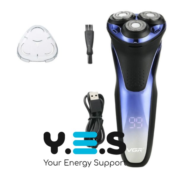 Бездротова електробритва VGR V-306 акумуляторна з плаваючими головками, тримером, вологе/сухе гоління