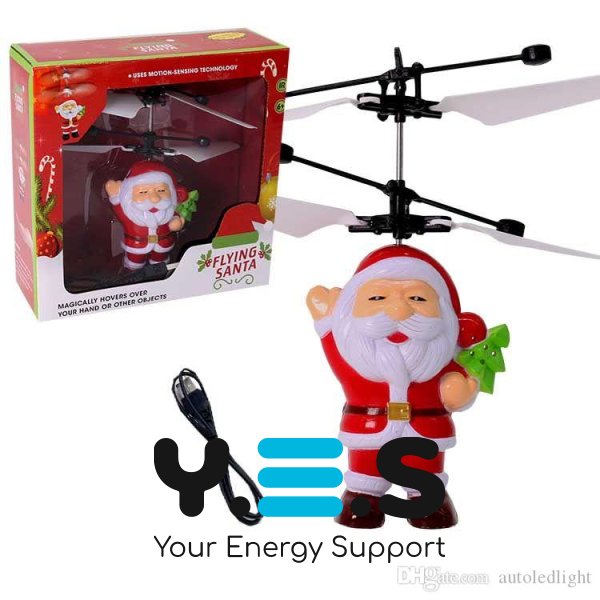Літаюча іграшка Flying Santa — Санта Клаус (Дід Мороз), новорічний подарунок