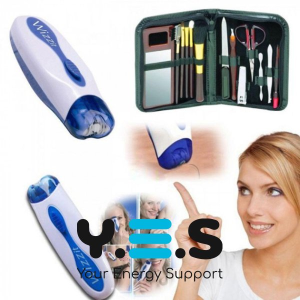 Електроепілятор Wizzit 2-в-1 для видалення волосся + манікюрний набір у чохлі (дорожній)