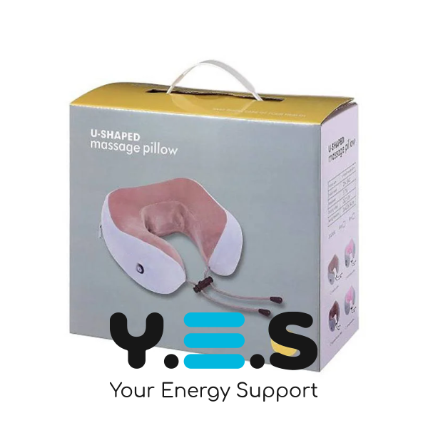 Масажна подушка для шиї U‑подібна з ефектом пам’яті та вібрацією, на батарейках (Upgrade)
