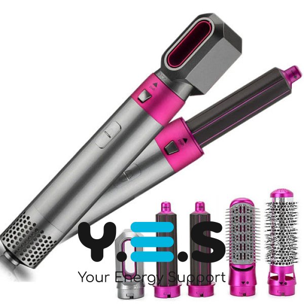 Повітряний мультистайлер Hot Air Styler 5-в-1: сушіння, випрямлення, обʼєм і локони з насадками