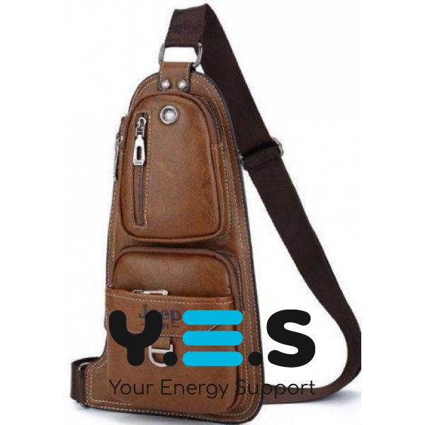 Чоловіча сумка через плече Jeep 777, бананка-рюкзак з еко-шкіри