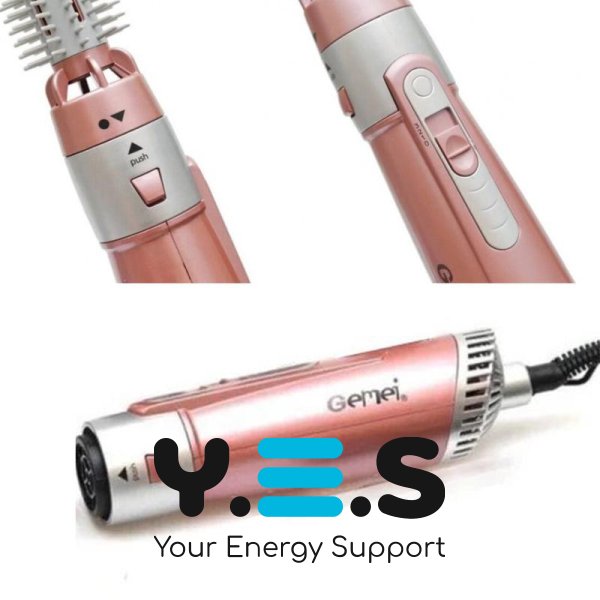 Фен-мультистайлер Gemei GM-4831 7в1 з насадками: сушка, укладка, випрямлення, обʼєм