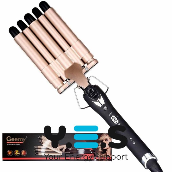 Плойка-щипці Gemei GM-2933 «5 хвиль» для локонів, керамічне покриття