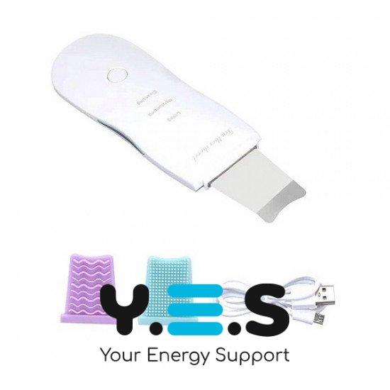 Портативний УЗ-скрабер MUYE 8815 для очищення, ліфтингу й тонізації обличчя, силікон. насадки, USB