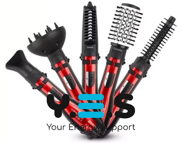 Фен-щітка RAF R416 Rotative Brush 5в1 з насадками для укладання, 1200 Вт