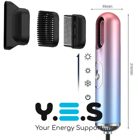 Портативний іонний фен COMMITMENT TO QUALITY: іонізація, відновлення волосся та швидке сушіння