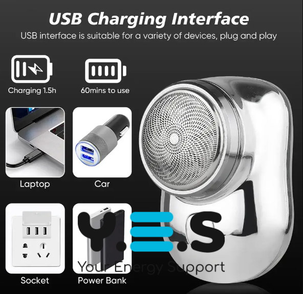 Портативна електробритва-брелок для сухого гоління, бездротова акумуляторна, USB-зарядка