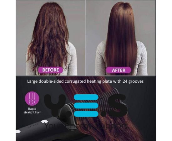 Розчіска-випрямляч HQT-909 для укладання волосся з турмаліновим покриттям