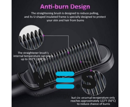 Розчіска-випрямляч HQT-909 для укладання волосся з турмаліновим покриттям