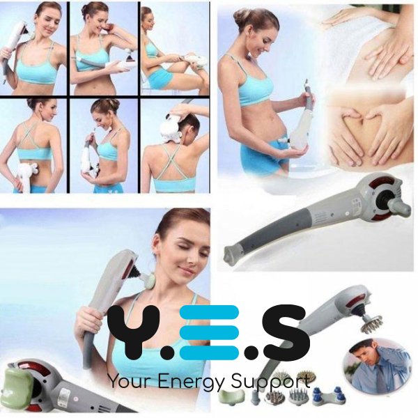 Універсальний ручний вібромасажер для тіла Maxtop Magic Massager 8в1 з ІЧ та насадками