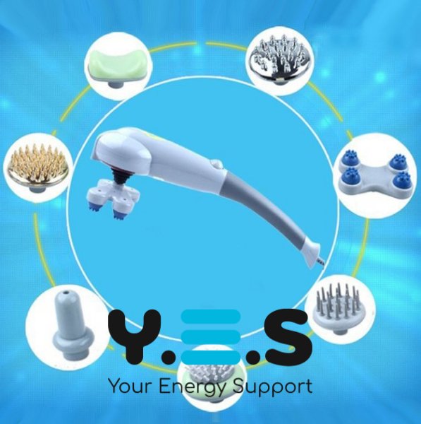 Універсальний ручний вібромасажер для тіла Maxtop Magic Massager 8в1 з ІЧ та насадками