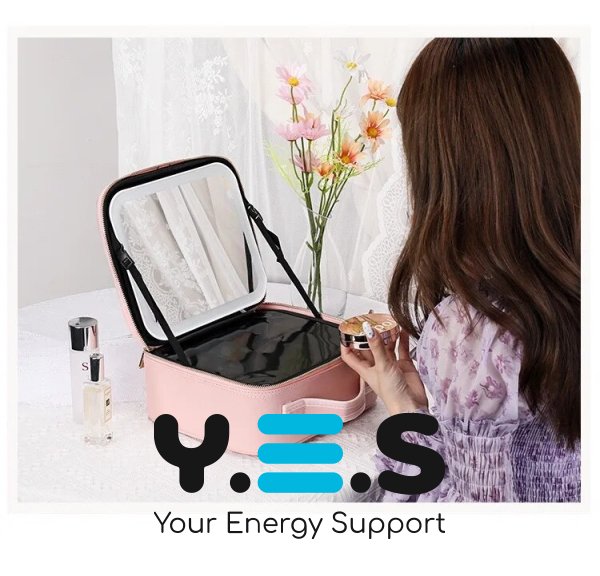 Дорожня косметичка-органайзер із дзеркалом та LED-підсвіткою — портативний бʼюті-кейс для косметики