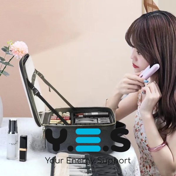 Дорожня косметичка-органайзер із дзеркалом та LED-підсвіткою — портативний бʼюті-кейс для косметики