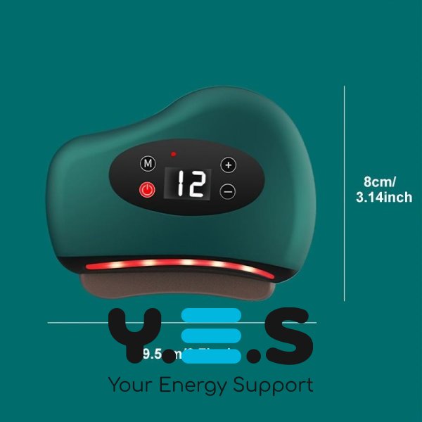 Електричний Gua Sha скребок‑масажер для тіла: вібрація, інфрачервоний підігрів, бездротовий, USB зарядка