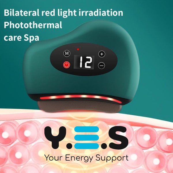 Електричний Gua Sha скребок‑масажер для тіла: вібрація, інфрачервоний підігрів, бездротовий, USB зарядка