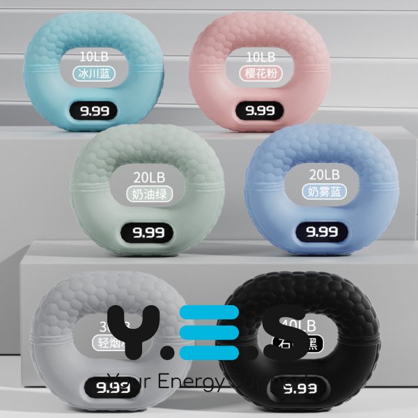 Електронний кистьовий еспандер-кільце з лічильником та керуванням зі смартфона