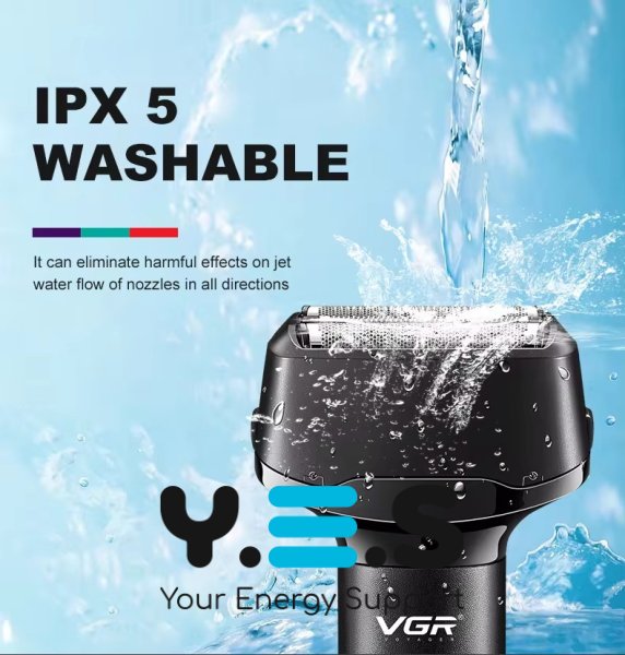 Електробритва VGR V-370: потрійні леза, бездротова, акумуляторна, водозахист IPX5