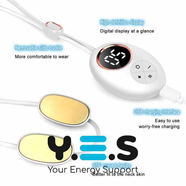 Бездротовий EMS масажер для шиї Neck Massager DZ-02: 5 режимів, підігрів, імпульсний масаж