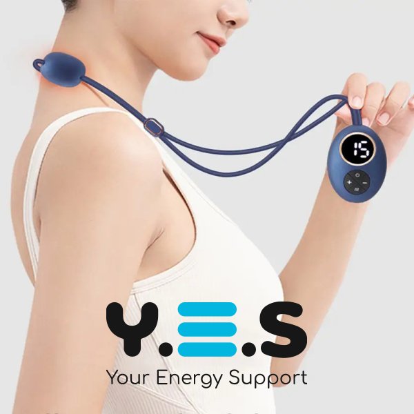 Бездротовий EMS масажер для шиї Neck Massager DZ-02: 5 режимів, підігрів, імпульсний масаж