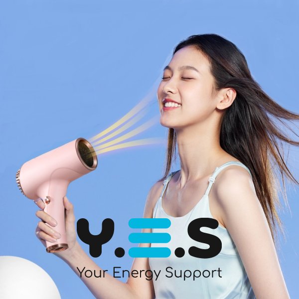 Портативний бездротовий фен USB із вбудованим акумулятором, 2 режими швидкості