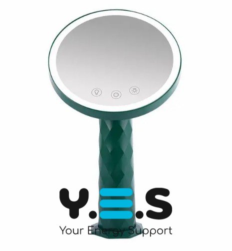 Дзеркало-нічник настільне кругле для макіяжу з LED підсвіткою, акумулятор 1200 mAh /17001