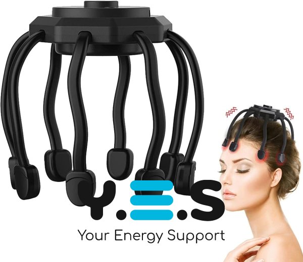 Електромасажер для голови «Восьминіг» з вібрацією та USB-зарядкою, релакс-масажер