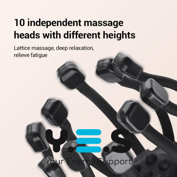 Електромасажер для голови «Восьминіг» з вібрацією та USB-зарядкою, релакс-масажер