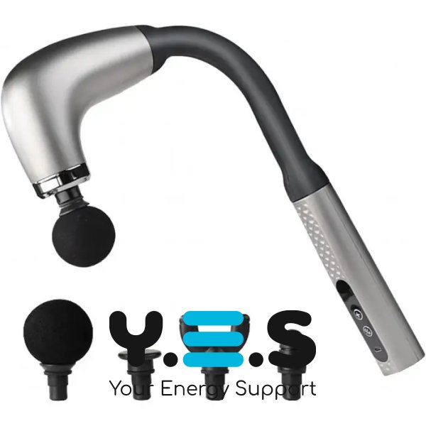 Перкусійний масажер MP-930 U-подібний для спини й тіла, 4 насадки