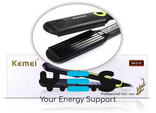 Плойка-гофре KEMEI KM-2116 — компактна для гофрування та укладки волосся