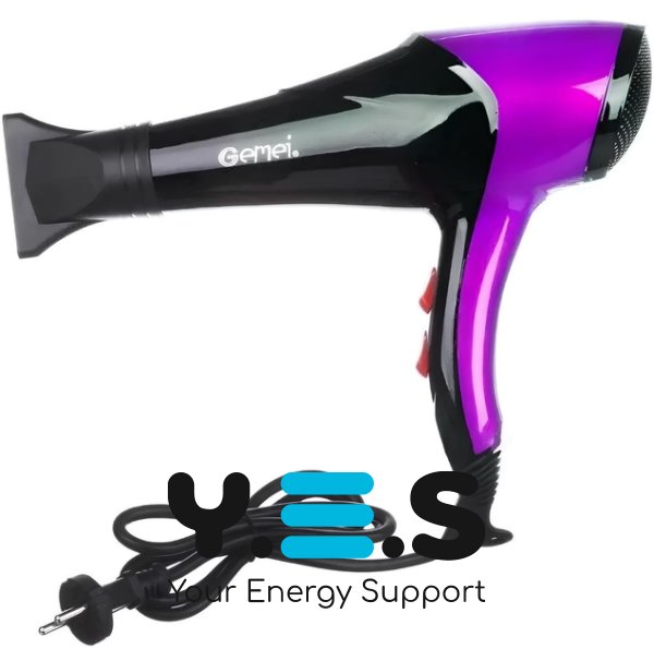 Фен для волосся GEMEI GM-1766 2.6 кВт AC — потужний професійний сушарка для укладки