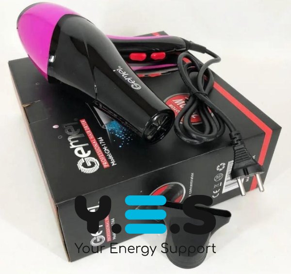 Фен для волосся GEMEI GM-1766 2.6 кВт AC — потужний професійний сушарка для укладки