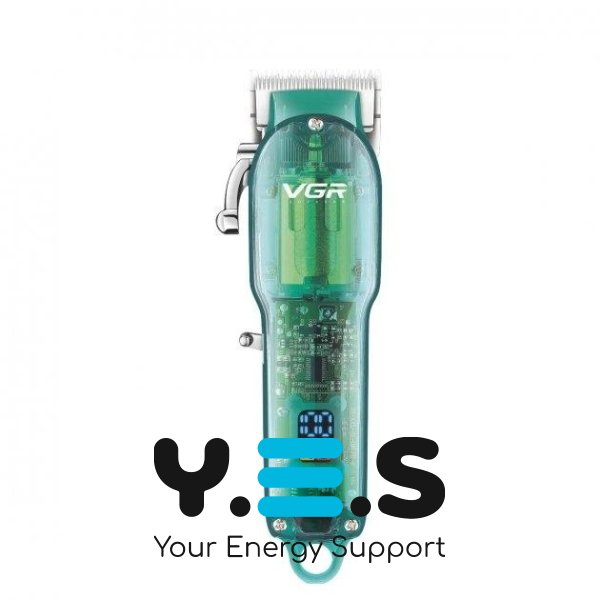 Акумуляторна машинка для стрижки VGR V-660 Professional Clipper Transparent Green