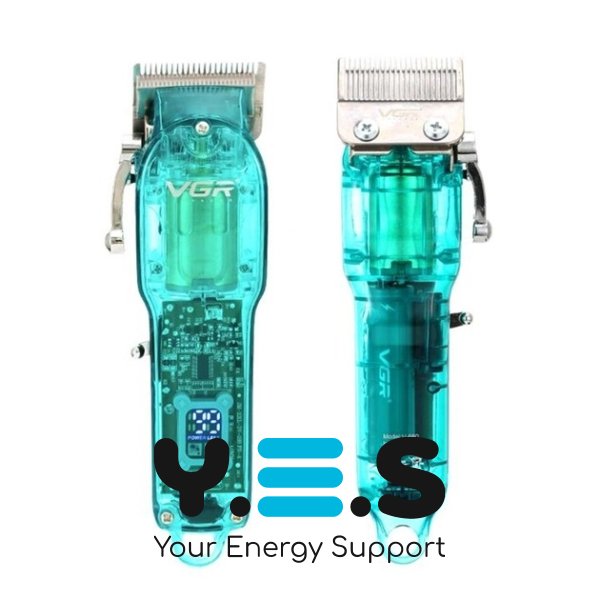 Акумуляторна машинка для стрижки VGR V-660 Professional Clipper Transparent Green