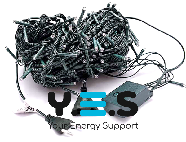 Гірлянда-нитка «кульки» 300 LED тепле світло, флеш 100+10, чорний дріт