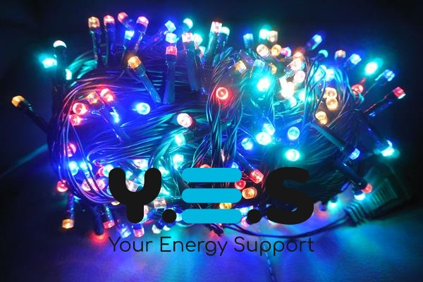 Гірлянда-нитка «кульки» 300 LED тепле світло, флеш 100+10, чорний дріт