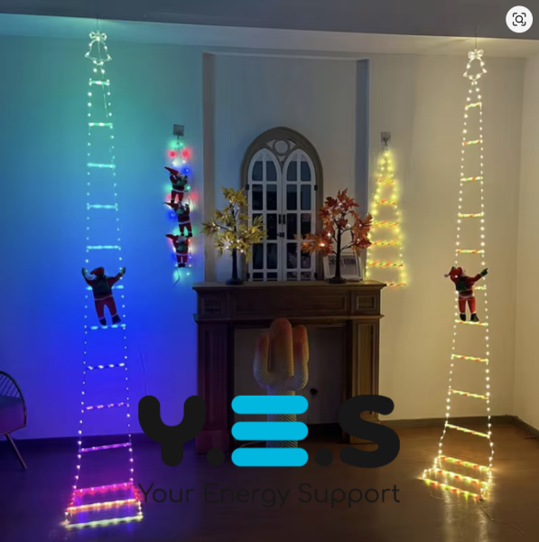 Світлодіодна новорічна гірлянда «Санта Клаус на сходах» 1 м, mix, XL-71-2