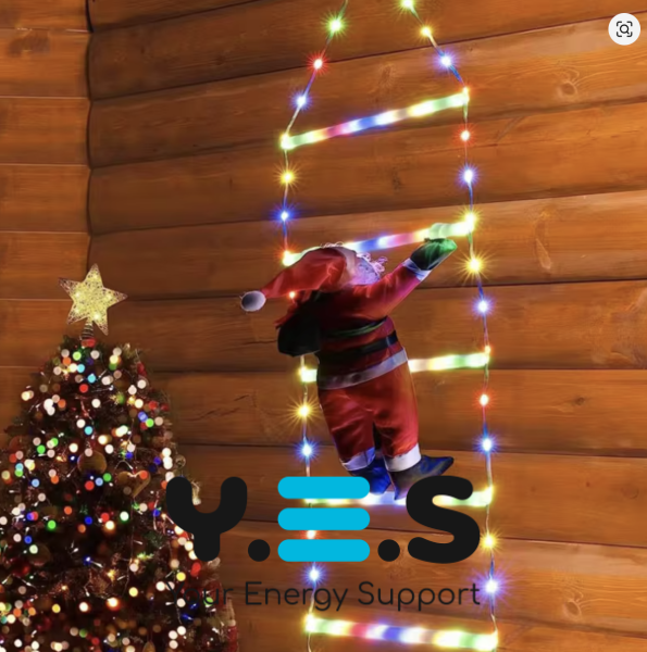 Світлодіодна новорічна гірлянда «Санта Клаус на сходах» 1 м, mix, XL-71-2