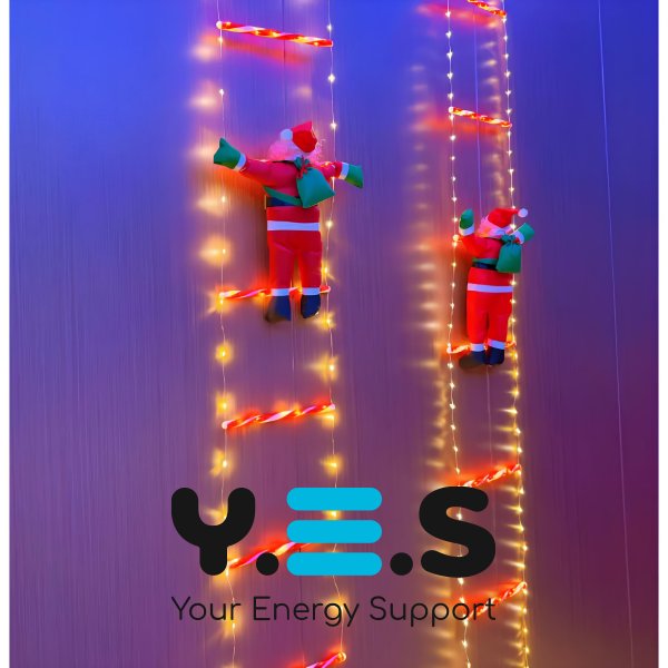 Світлодіодна новорічна гірлянда «Санта Клаус на сходах» 1 м, mix, XL-71-2