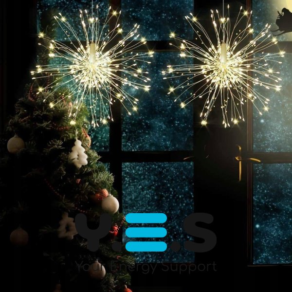 Світлова новорічна гірлянда‑феєрверк «штора» XL‑81‑20, мідний дріт, 3×0,3 м