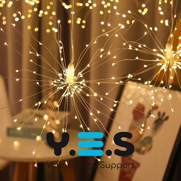 Світлова новорічна гірлянда‑феєрверк «штора» XL‑81‑20, мідний дріт, 3×0,3 м