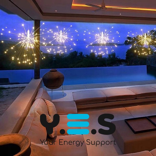 Світлова новорічна гірлянда‑феєрверк «штора» XL‑81‑20, мідний дріт, 3×0,3 м